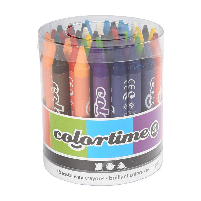COLORTIME Set with 12 color crayons, 48 pcs.