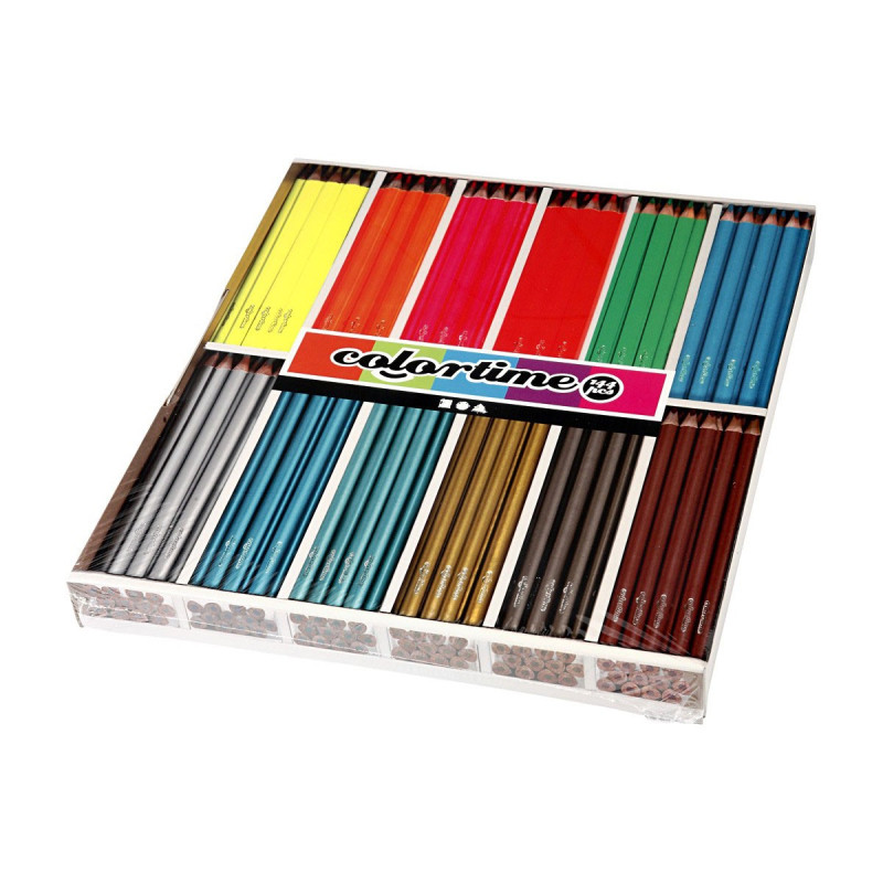 COLORTIME Triangular crayons - Metallic and Neon, 144st.