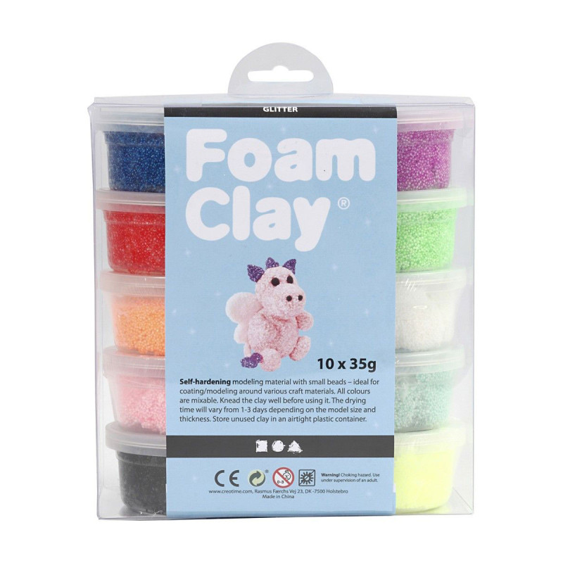 CREATIV COMPANY Foam Clay - Glitter Colors, 10x35gr.