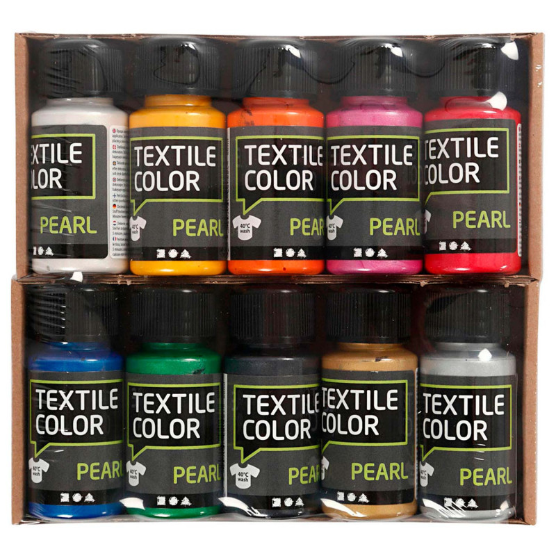CREATIV COMPANY Fabric paint various colors, 10x50ml.