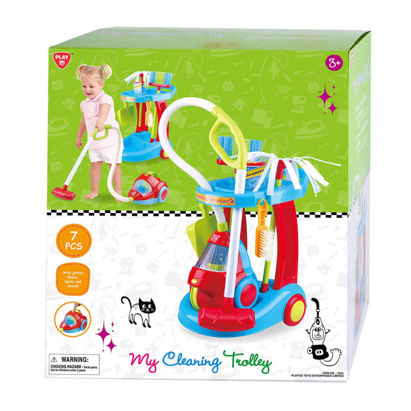 PlayGo Cleaning Trolley with Vacuum, 7dlg.