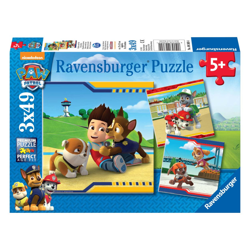 RAVENSBURGER Paw Patrol Puzzle - Heroes with Coat, 3x49st.