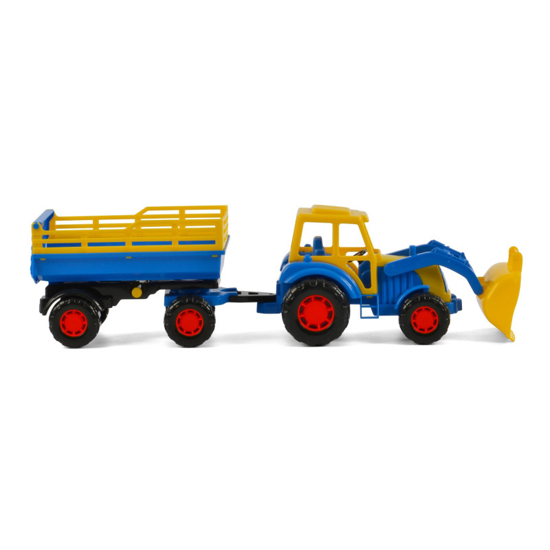 Polesie Tractor with Front Loader and Trailer Blue
