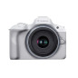 Appareil photo hybride Canon EOS R50 blanc + RF S 18 45mm f 4.5 6.3 IS STM