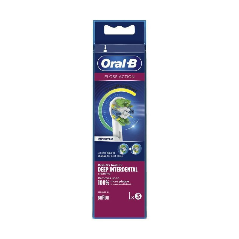 Oral-B FlossAction Brossette Avec CleanMaximiser, 3