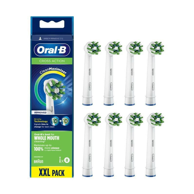 Oral-B CrossAction Brossette Avec CleanMaximiser, 8