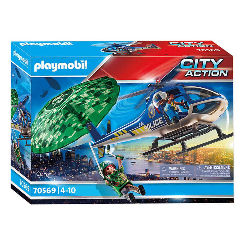 Playmobil City Action 70569 Hélicoptère de police et parachutiste