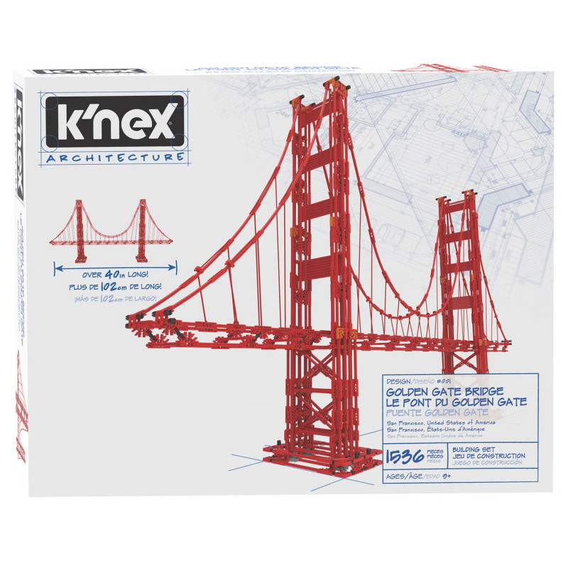K'NEX K& 39 Nex Architecture Building Set - Golden Gate Bridge, 1536 pcs.