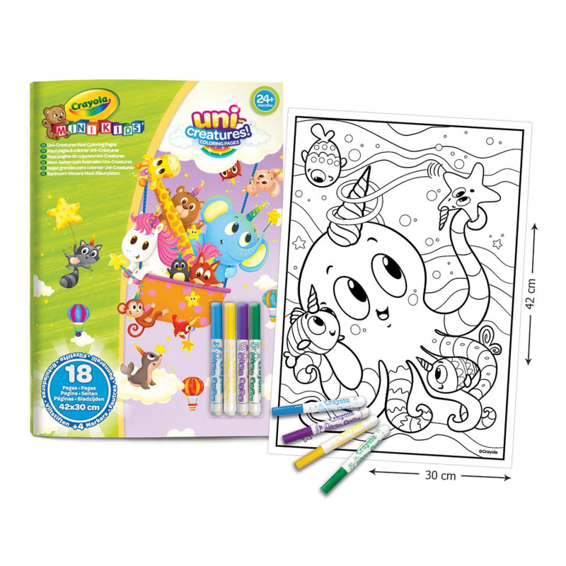 Crayola Mini Kids - Coloring pages A3 incl. 4 markers
