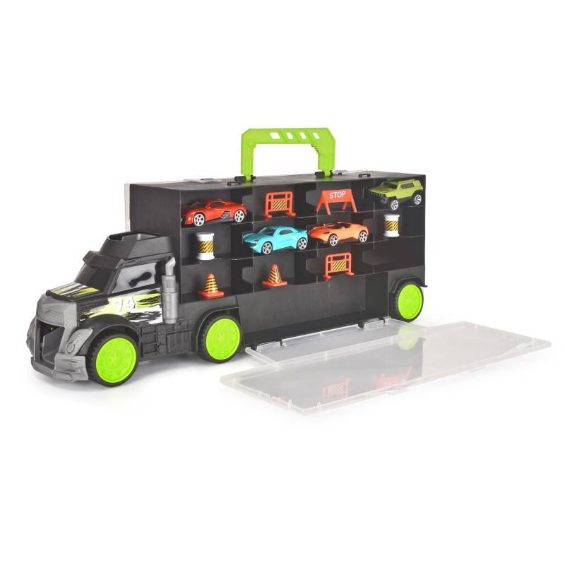 DICKIE Transporter with 4 Die-cast Cars and Accessories