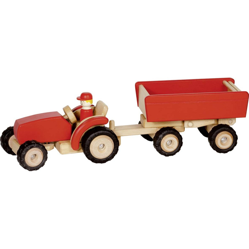 GOKI Tracteur avec remorque rouge