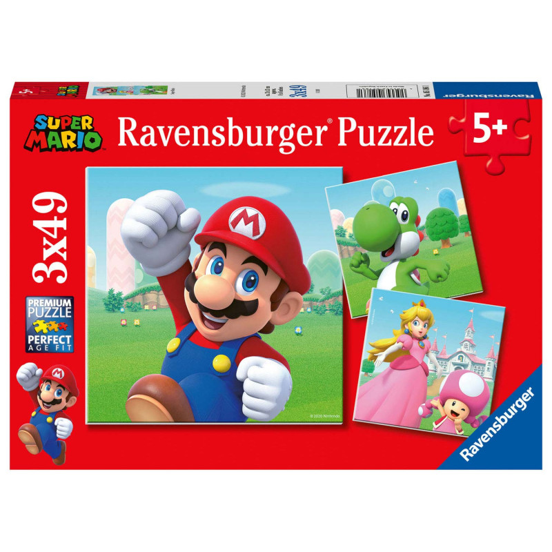 Ravensburger - Super Mario Puzzle, 3x49pcs. 051861
