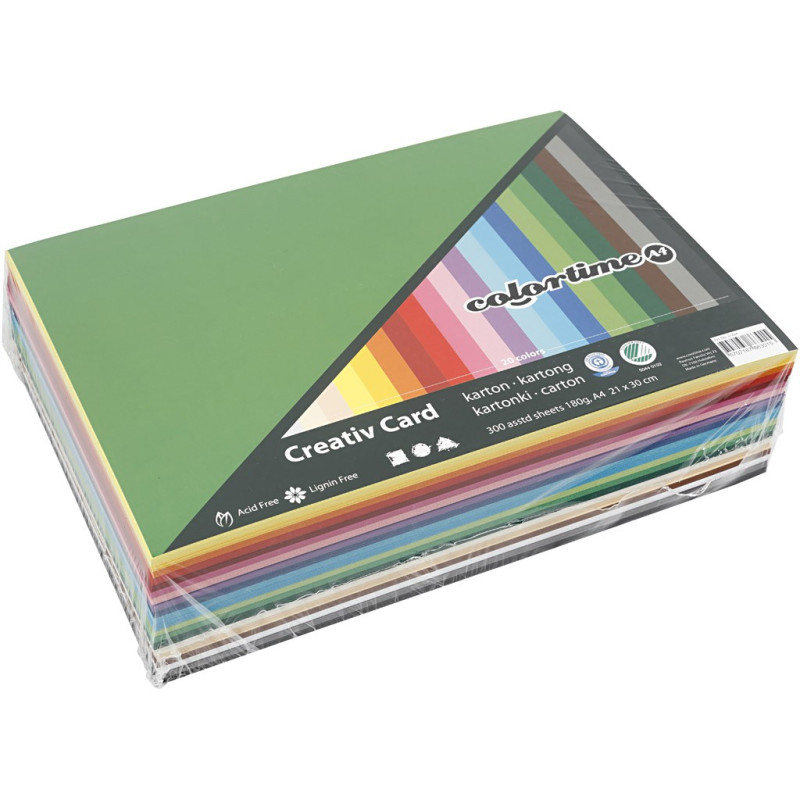 Creativ Company - Colored Cardboard Color A4, 300 Sheets 21424