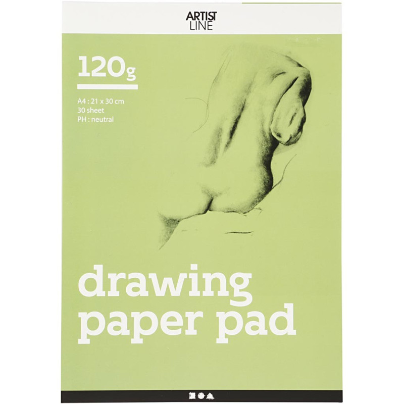Creativ Company - Drawing Pad White A4 120gr, 30 Sheets 22104