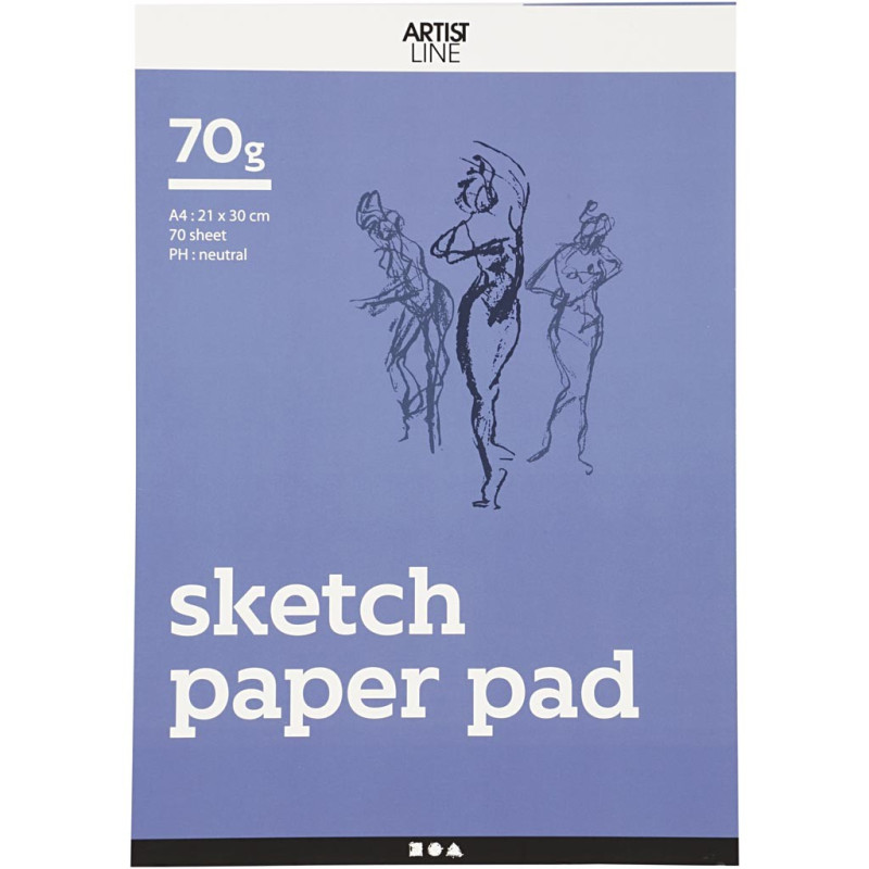 Creativ Company - Sketchpad White A4 70gr, 70 Sheets 22101