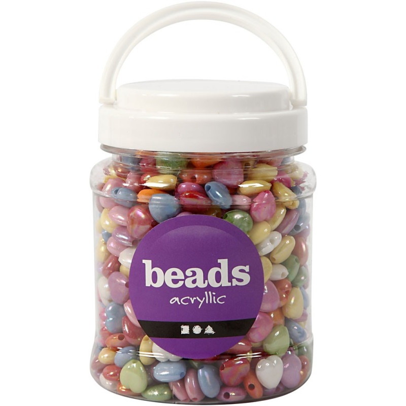 Creativ Company - Heart Beads in Jar, 700ml 69702