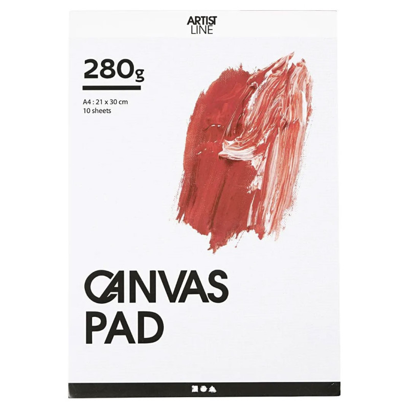 Creativ Company - Canvas Block White A4 280gr, 10 Sheets 25753