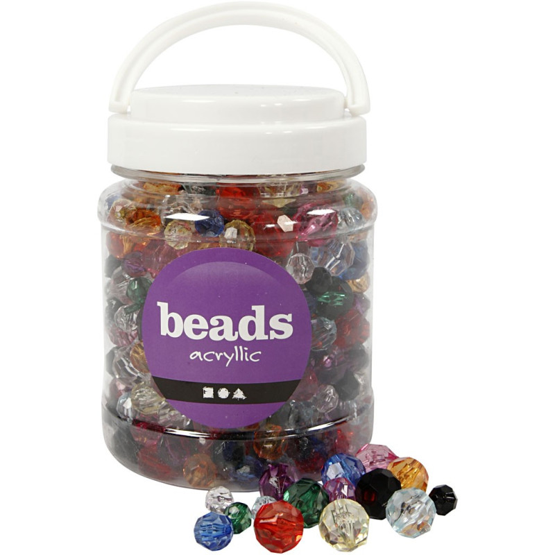 Creativ Company - Faceted Beads Mix in Storage Bucket 61878