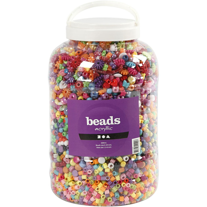 Creativ Company - XL Bucket with Plastic Beads, 3kg 61805