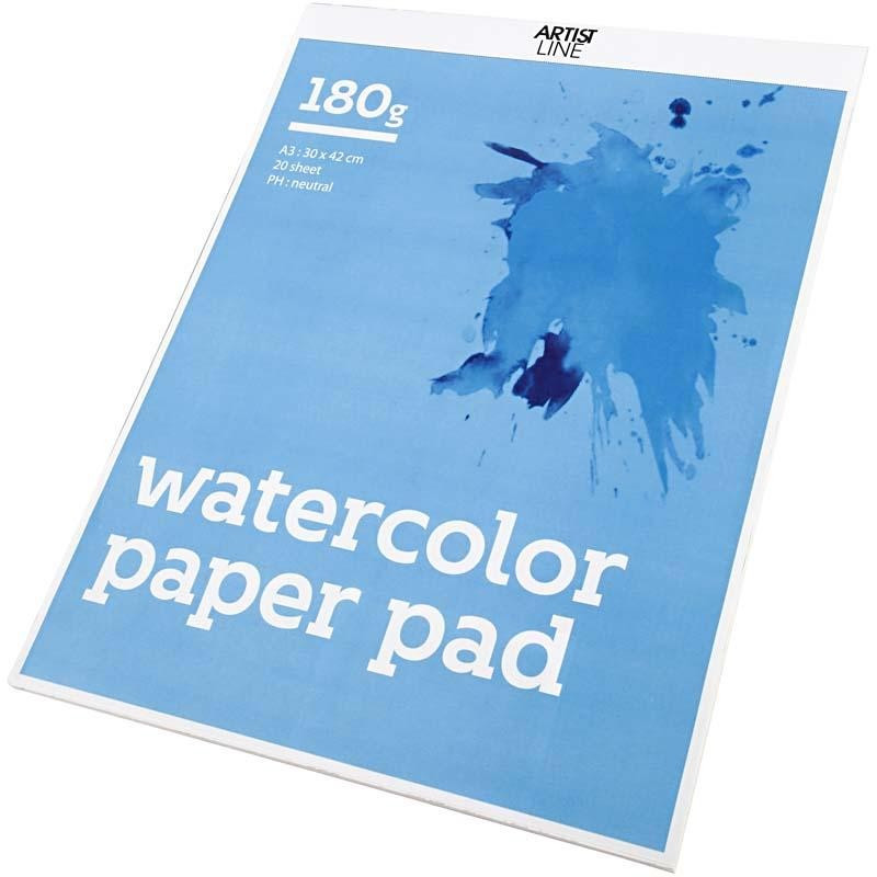 Creativ Company - Watercolor Block White A3, 20 Sheets 22106