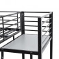 Lit mezzanine avec bureau en metal epoxy - Noir - Sommier inclus - 140x190 cm - OXFORD