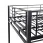 Lit mezzanine avec bureau en metal epoxy - Noir - Sommier inclus - 140x190 cm - OXFORD