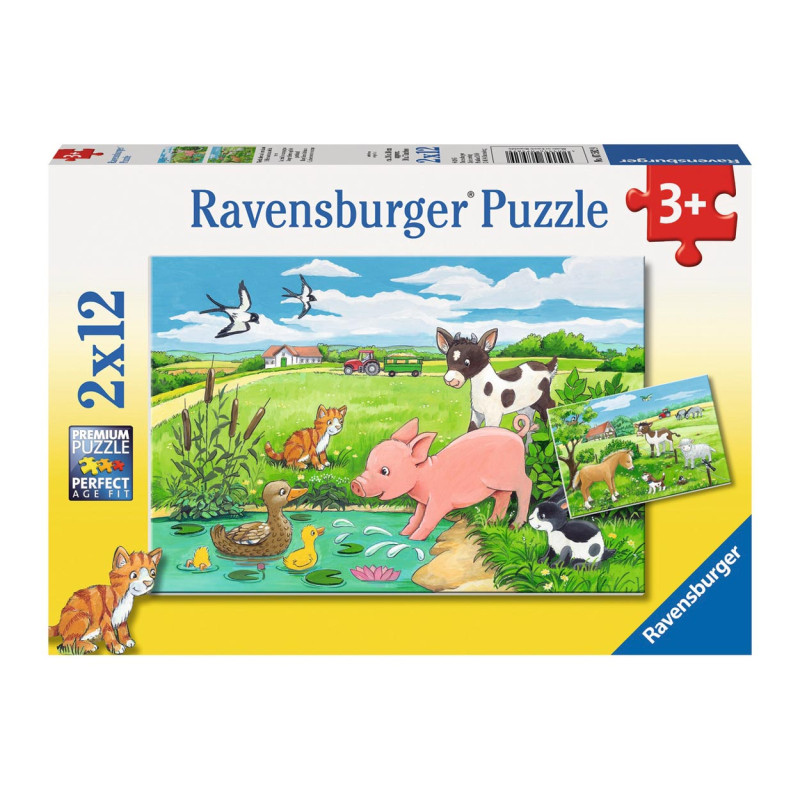 RAVENSBURGER Young animals in the countryside, 2x12st.