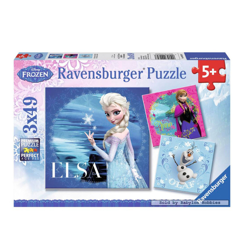 RAVENSBURGER Disney Frozen Puzzle: Elsa, Anna & Olaf, 3x49st.