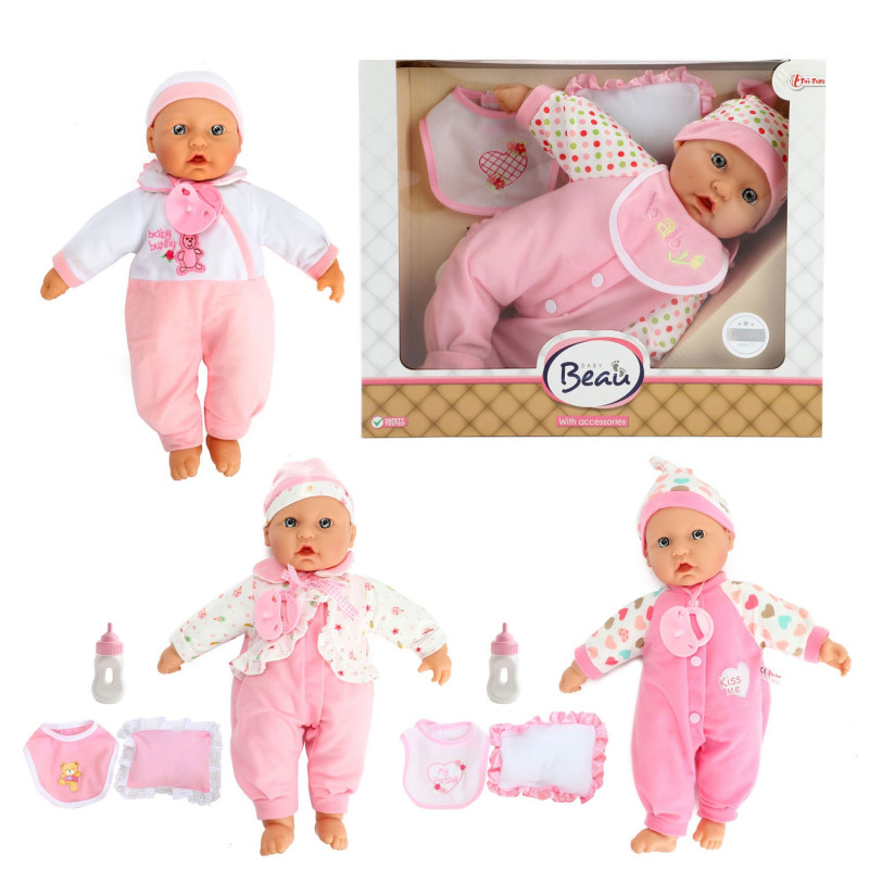 Beau Baby Doll with Bottle and Bib, 40cm 02021Z