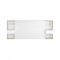 Tete de Lit avec etageres + chevets - Decor chene artisan et blanc - L 255 x P 36 x H 103 cm - WHITE
