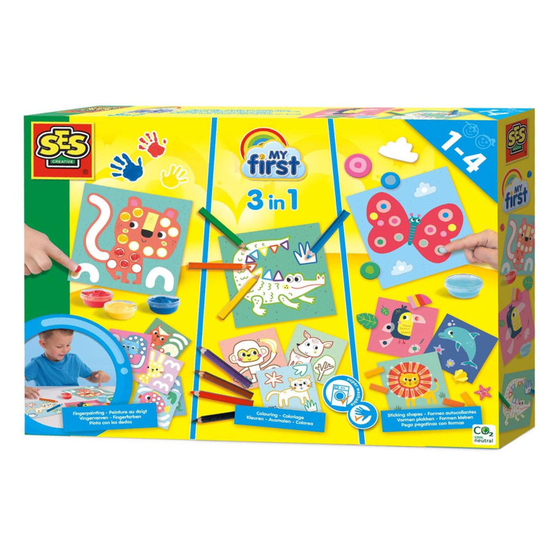 SES My First - 3in1 Finger Paints, Colors, Paste Shapes 14489