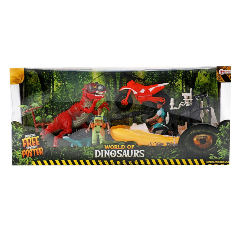 World of Dinosaurs Playset - Boat and Motorbike with Dino's 37503A