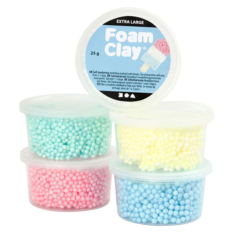 Creativ Company - Foam Clay Extra Large, 5 Colors 780940