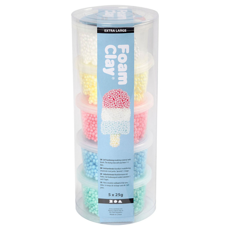 Creativ Company - Foam Clay Extra Large, 5 Colors 780940