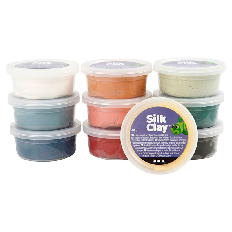 Creativ Company - Silk Clay, Pastel colours, 10 pcs. 79154