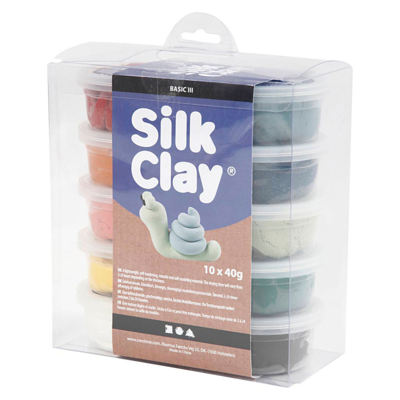 Creativ Company - Silk Clay, Pastel colours, 10 pcs. 79154