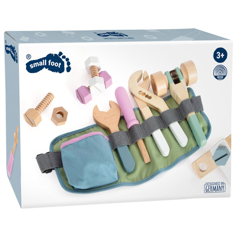 Small Foot - Tool Belt with Wooden Tools, 15pcs. 11874