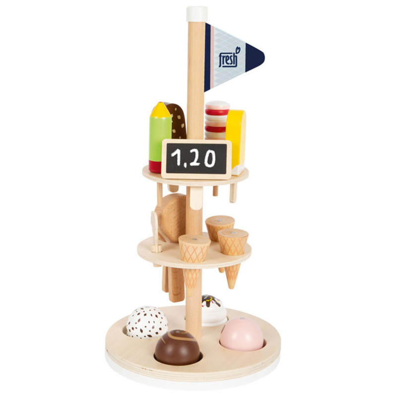 Small Foot - Wooden Ice Creams with Holder, 15pcs. 12232