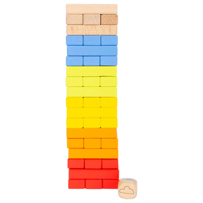 Small Foot - Wooden Rainbow Wobble Tower Game 11692