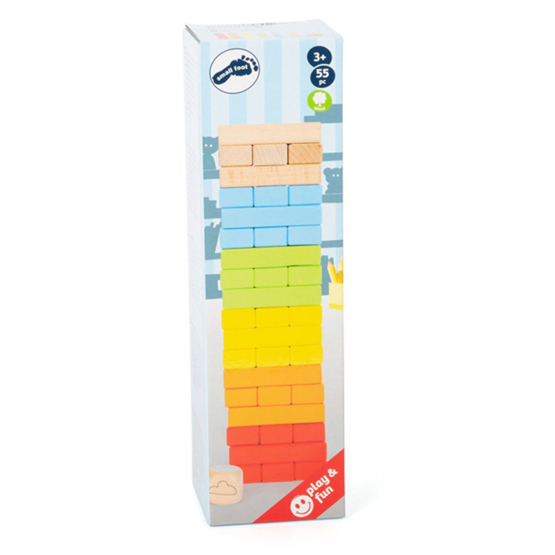 Small Foot - Wooden Rainbow Wobble Tower Game 11692