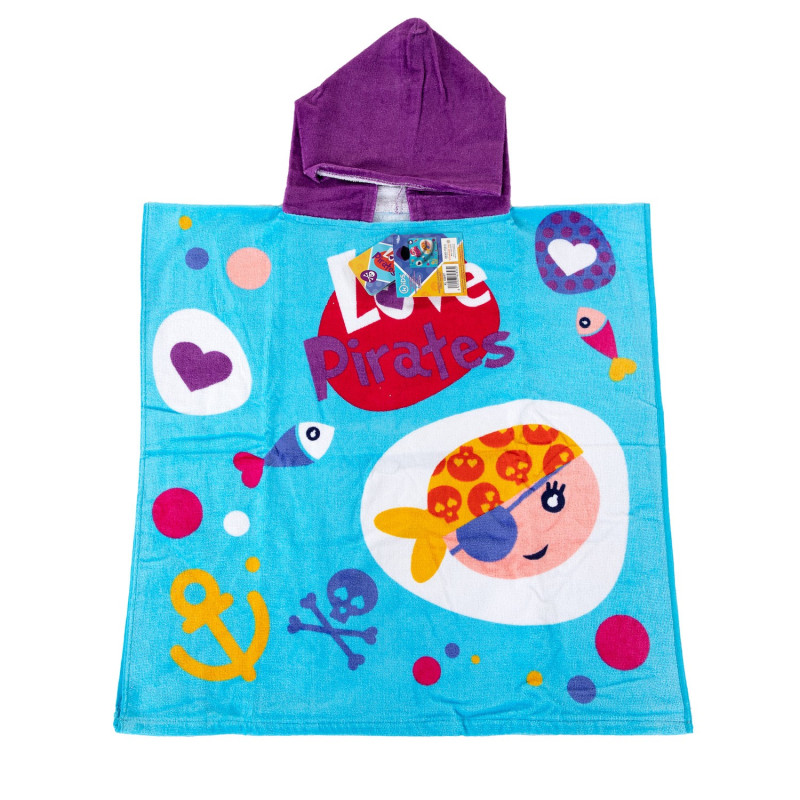 KIDS LICENSING Kidslicensing - Towel Poncho Pirates, 60x120cm KL10597