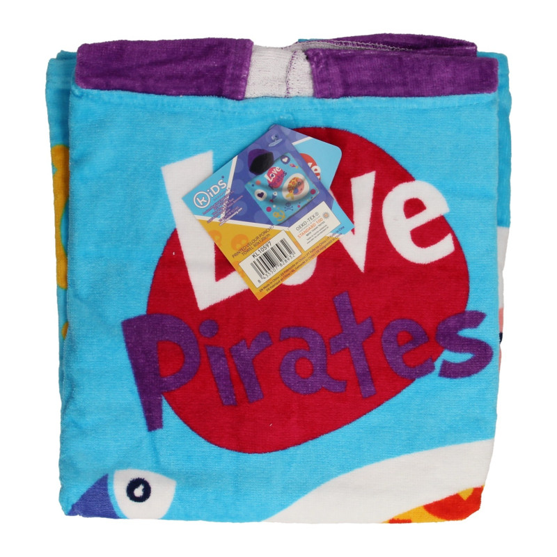 KIDS LICENSING Kidslicensing - Towel Poncho Pirates, 60x120cm KL10597