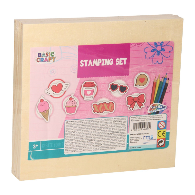 Creative Craft Group - Wooden Stamp Set with Crayons WOODSS2AS/GE