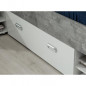 Lit adulte 140x200 cm 3 tiroirs + chevet - Blanc et decor beton - UDINE