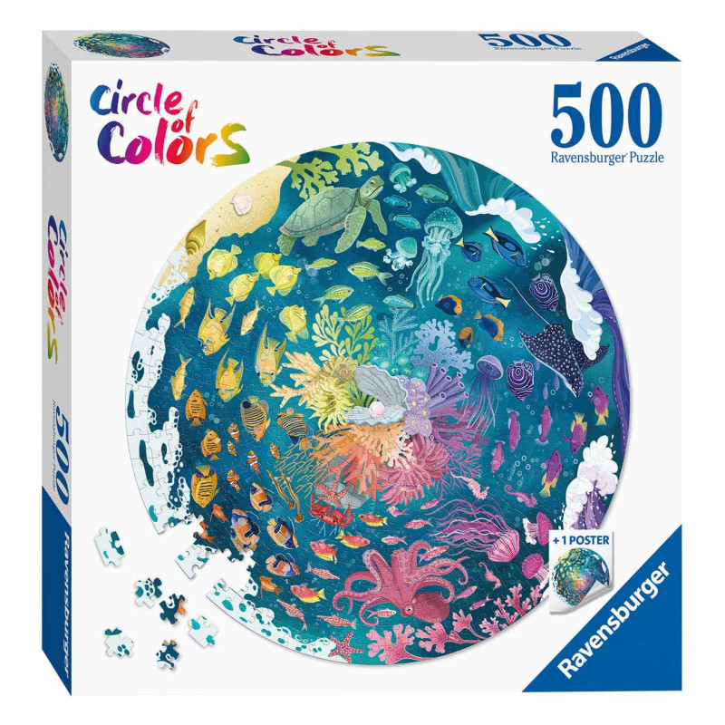 Ravensburger - Puzzle cercle de couleurs - Océan 500 pièces