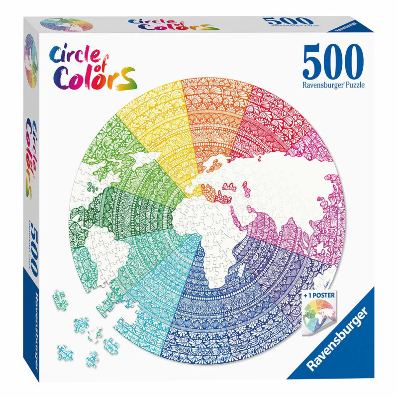 Ravensburger - Puzzle cercle de couleurs - Mandala 500 pièces