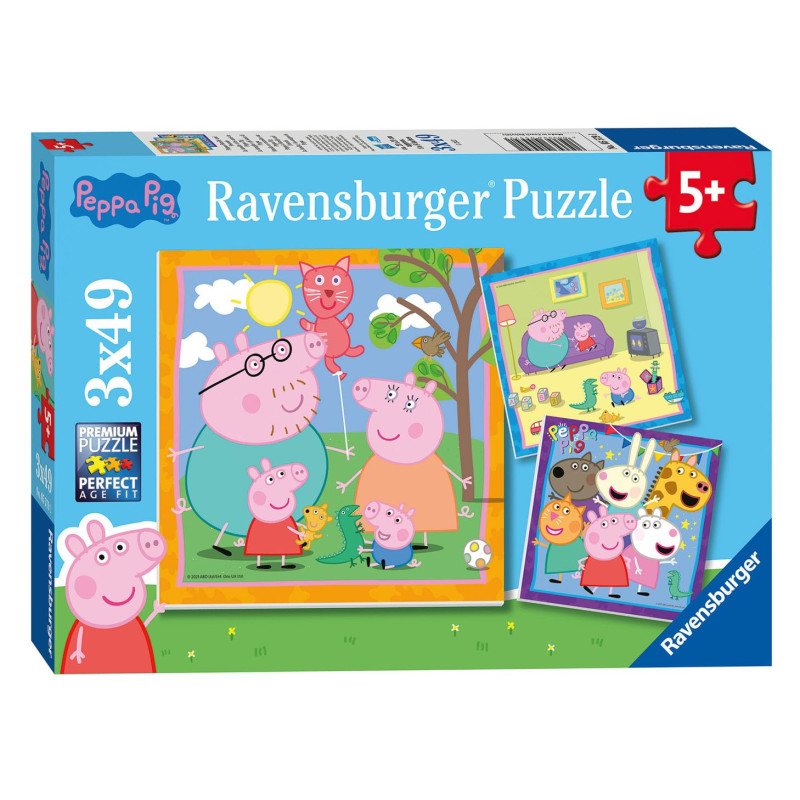 Ravensburger - Family and Friends of Peppa Pig Jigsaw Puzzle, 3x49pcs. 55791