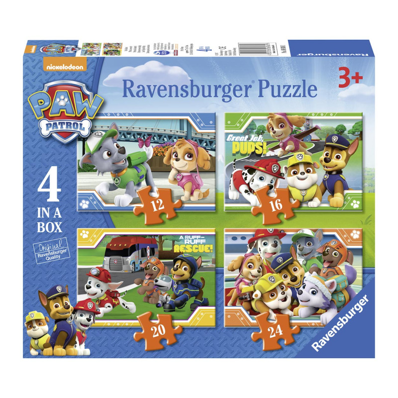RAVENSBURGER Puzzle Paw Patrol - La Pat' Patrouille 4 en 1