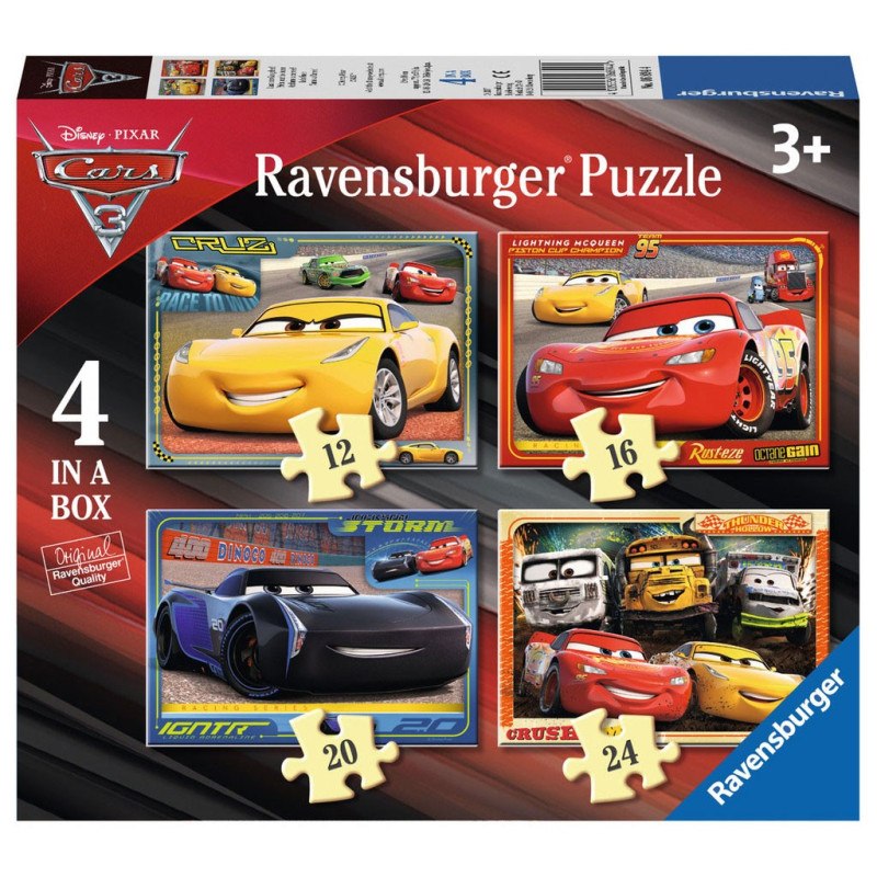 RAVENSBURGER Disney Cars 3 Puzzle, 4in1
