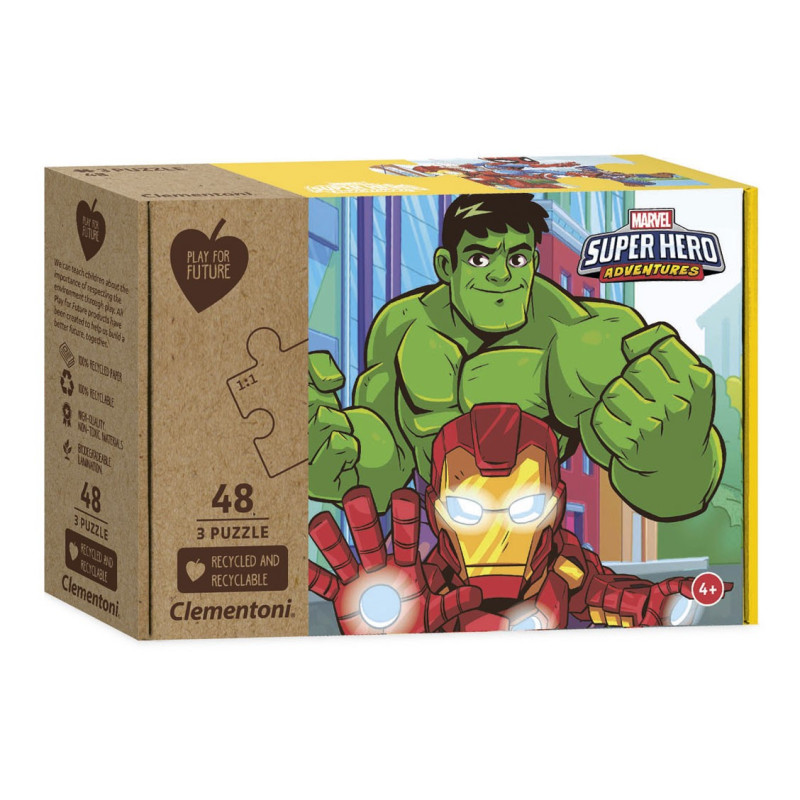Clementoni Play for Future Puzzle - Superheroes, 3x48pcs.
